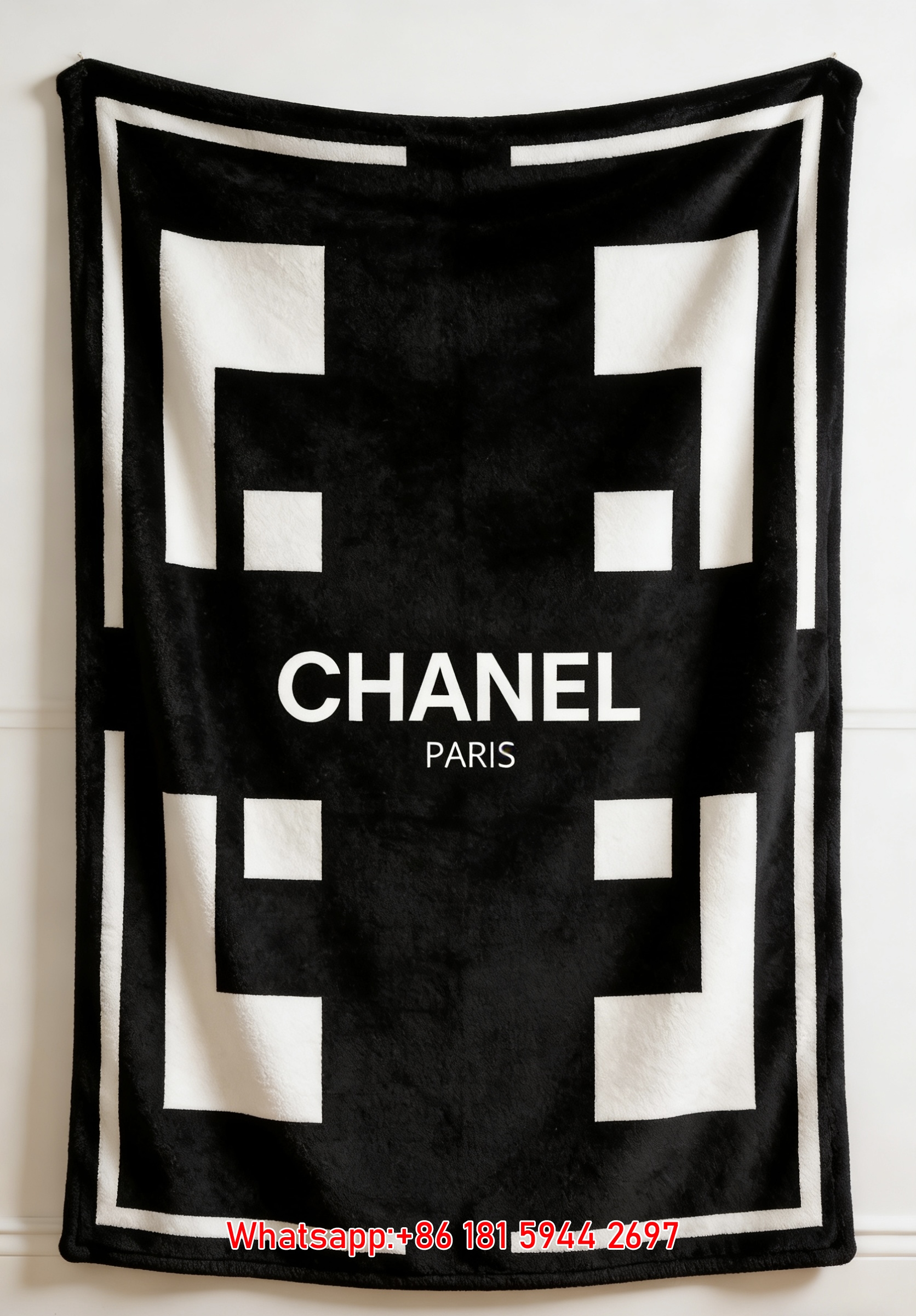 Chanel Paris Minimalist Geometric Flannel Throw Blanket IMG_7169